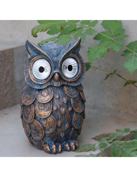 Estatua de Búho de Jardín Dnoifne con Luz Solar, Resina, 19 cm Estatua de Búho de Jardín Dnoifne con Luz Solar, Resina, 19 cm