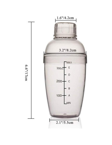 Vaso Mezclador de Cócteles FEOOWV 300cc Plástico Transparente