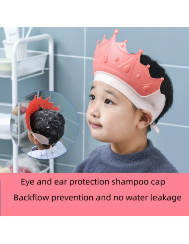 Gorro de Baño Impermeable Crown para Bebés y Niños Rojo