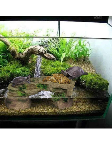 Plataforma de Sol para Tortugas PINVNBY 27.4x15.5 cm Resina