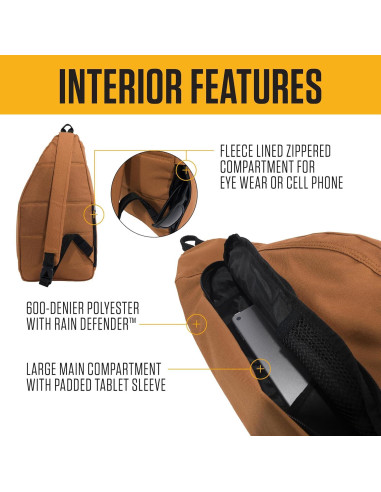 Mochila Cruzada Carhartt Sling Negra con Funda para Tableta