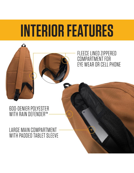 Mochila Cruzada Carhartt Sling Negra con Funda para Tableta Mochila Cruzada Carhartt Sling Negra con Funda para Tableta