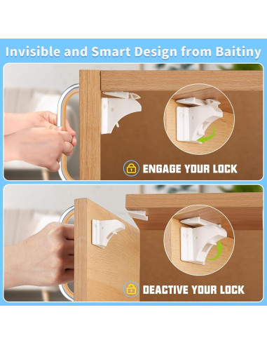 Cerraduras Magnéticas Baitiny para Gabinetes - 12 Piezas