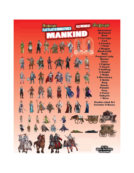 Miniaturas Planas de Plástico Arcknight - 62 Figuras para DND Miniaturas Planas de Plástico Arcknight - 62 Figuras para DND