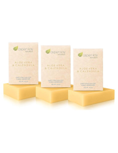 Barras de Jabón Aspen Kay Naturals 3 Unidades Aloe Vera Caléndula