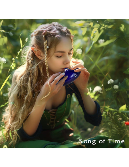 Ocarina de Cerámica 12 Agujeros Zelda Azul Marino con Soporte Ocarina de Cerámica 12 Agujeros Zelda Azul Marino con Soporte