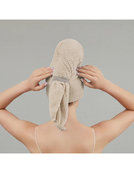 Toalla de Microfibra SURPRISE PIE Beige para Cabello Rizado 34x25 cm Toalla de Microfibra SURPRISE PIE Beige para Cabello Rizado 34x25 cm