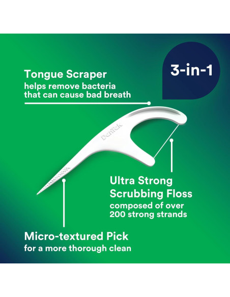 Palillos de Hilo Dental DenTek Triple Clean 90 Unidades - Paquete de 6 Palillos de Hilo Dental DenTek Triple Clean 90 Unidades - Paquete de 6
