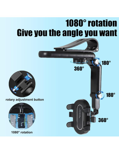 Soporte para Teléfono de Coche Hbxdeco Visera Ajustable 360