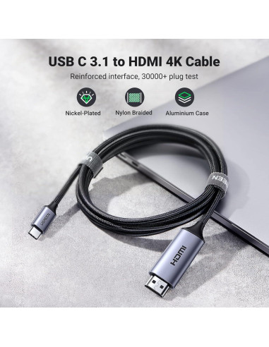 UGREEN Cable USB C a HDMI 4K 60Hz 1m para MacBook iPhone