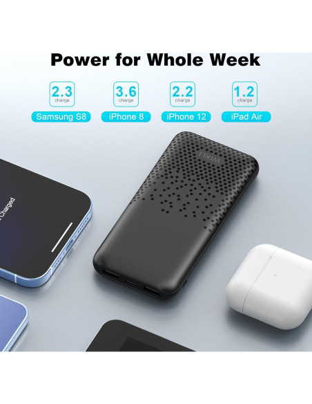 Cargador Portátil WIXLI RH073 10000mAh Doble USB Negro Cargador Portátil WIXLI RH073 10000mAh Doble USB Negro