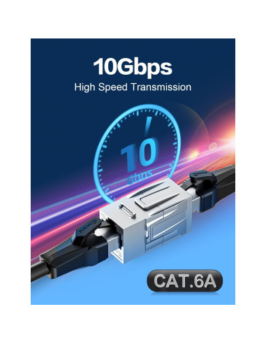 Acoplador RJ45 Cat6A Enmane Femenino a Femenino Paquete de 5