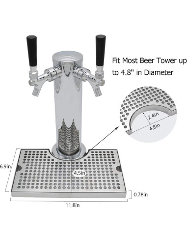 Bandeja de Goteo de Cerveza Barworks Acero Inoxidable 30x24 cm