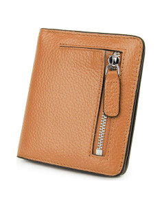 Cartera de Cuero AINIMOER Pequeña con Bloqueo RFID