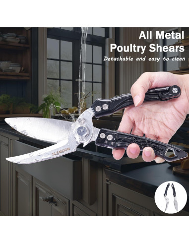 Tijeras de Cocina SLEMOON Multiusos para Carne y Aves 13.2cm