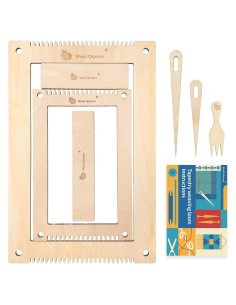 Kit de Telar de Tejido Reina de la Lana 2 en 1 Madera