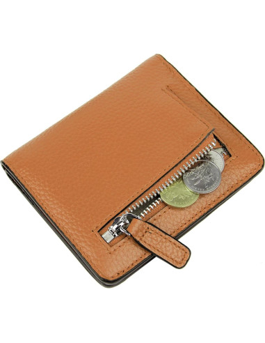 Cartera de Cuero AINIMOER Pequeña con Bloqueo RFID