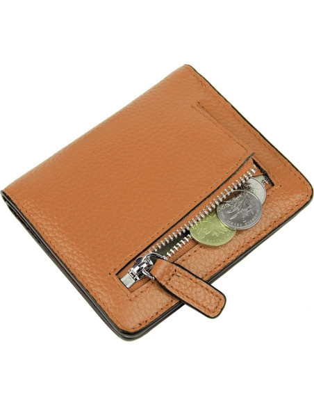 Cartera de Cuero AINIMOER Pequeña con Bloqueo RFID Cartera de Cuero AINIMOER Pequeña con Bloqueo RFID