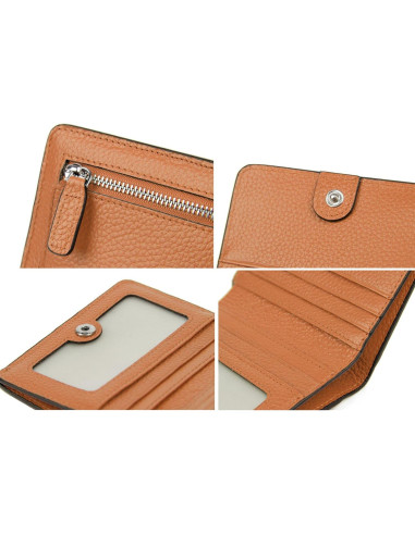 Cartera de Cuero AINIMOER Pequeña con Bloqueo RFID