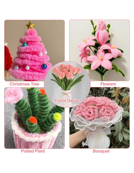Limpiapipas Yalumo 500 PCS Rosados 30 cm 6 Colores Manualidades Limpiapipas Yalumo 500 PCS Rosados 30 cm 6 Colores Manualidades