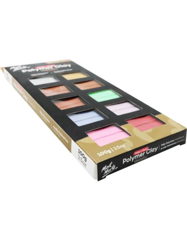 Juego de Arcilla Polimérica Mont Marte - 10 Colores Metálicos - 100g