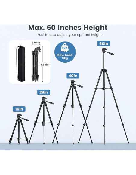 Trípode MoKo 60 cm para Cámara DSLR y Teléfonos Trípode MoKo 60 cm para Cámara DSLR y Teléfonos