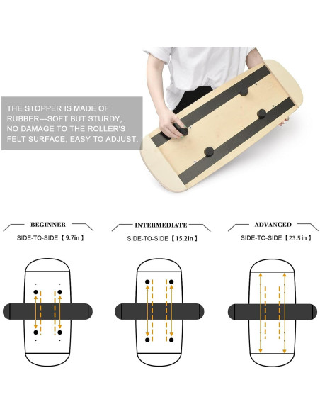 Tabla de Equilibrio BECAPRO de Madera con Detenedores Ajustables Tabla de Equilibrio BECAPRO de Madera con Detenedores Ajustables
