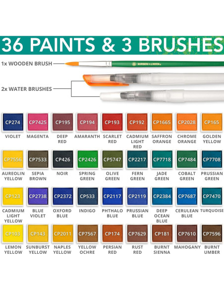 Set de Acuarelas Norberg & Linden 36 Colores y 12 Hojas Set de Acuarelas Norberg & Linden 36 Colores y 12 Hojas