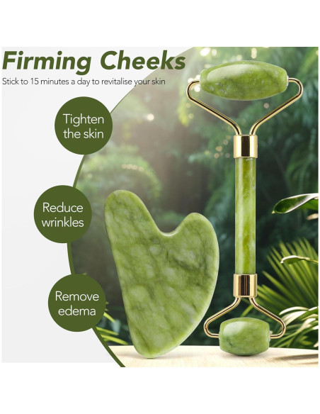 Rodillo de Jade Huefull y Gua Sha para Cuidado Facial Rodillo de Jade Huefull y Gua Sha para Cuidado Facial