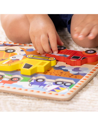 Rompecabezas de Madera Melissa & Doug Vehículos 6 Piezas