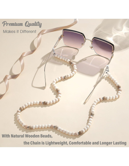 Cadena de Gafas SAM & LORI Elegante de Madera Natural Cadena de Gafas SAM & LORI Elegante de Madera Natural