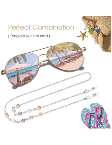 Cadena de Gafas Sam & Lori con Perlas y Conchas Coloridas