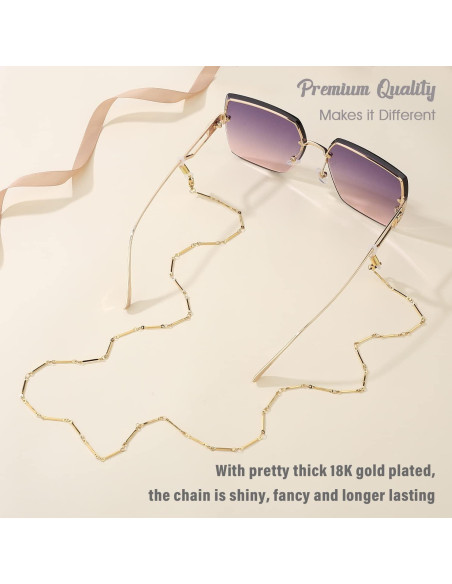 Cadena de Gafas SAM & LORI para Mujer - Oro 18K Ajustable Cadena de Gafas SAM & LORI para Mujer - Oro 18K Ajustable