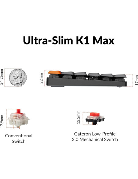 Teclado Mecánico Keychron K1 Max Inalámbrico RGB TKL Teclado Mecánico Keychron K1 Max Inalámbrico RGB TKL
