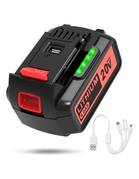 Cargador USB-C 20V 6.0Ah Black & Decker para Aspiradora Cargador USB-C 20V 6.0Ah Black & Decker para Aspiradora