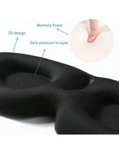 Máscara de Sueño 3D Tim & Tina Antifaz Ajustable Negro 2