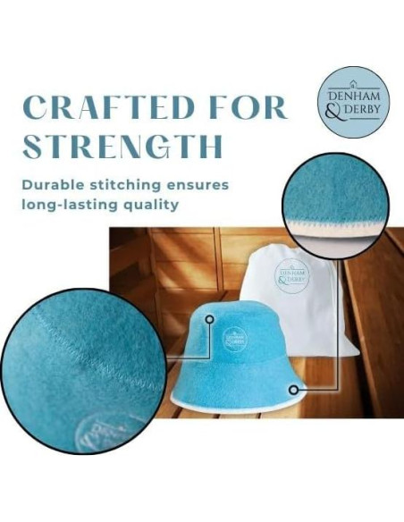 Sombrero de Sauna Unisex Denham & Derby 100% Lana Azul Sombrero de Sauna Unisex Denham & Derby 100% Lana Azul
