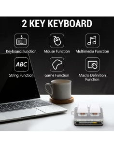 Teclado Macro de 2 Teclas Gugxiom RGB Programable USB-C/Bluetooth 2