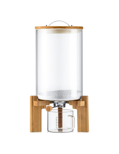 Contenedor de vidrio Tioncy 8L con tapa hermética y soporte Contenedor de vidrio Tioncy 8L con tapa hermética y soporte