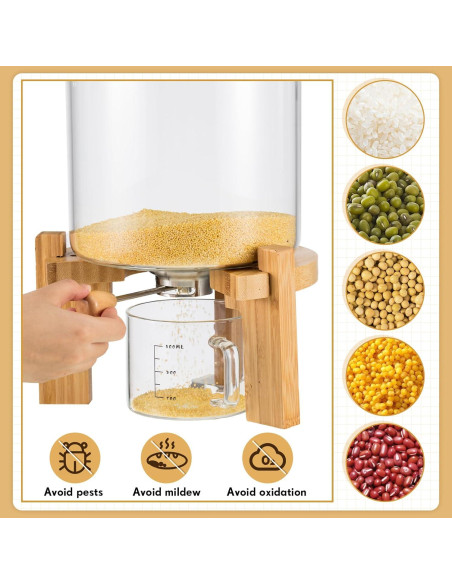 Contenedor de vidrio Tioncy 8L con tapa hermética y soporte Contenedor de vidrio Tioncy 8L con tapa hermética y soporte