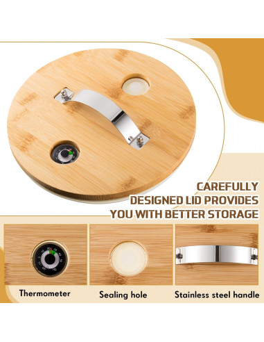 Contenedor de vidrio Tioncy 8L con tapa hermética y soporte