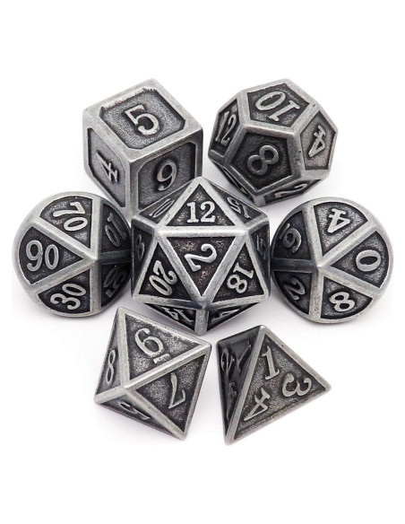 Juego de Dados DND Haxtec Hierro Antiguo 7PCS con Bolsa Juego de Dados DND Haxtec Hierro Antiguo 7PCS con Bolsa