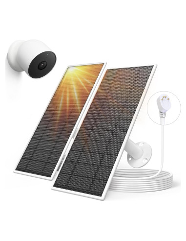 Panel Solar Aiobuvr para Cámara Google Nest 5W Paquete de 2