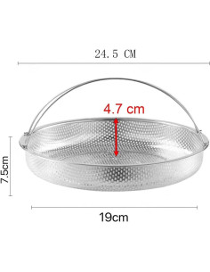 Cesta de Vapor Yansanido Acero Inoxidable 24.4 cm Grande 2