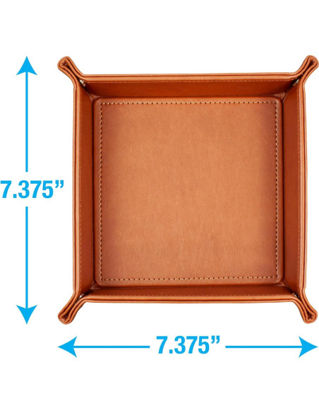Bandeja de Valet Eurow de Cuero Vegano Plegable Marrón 18.7cm Bandeja de Valet Eurow de Cuero Vegano Plegable Marrón 18.7cm