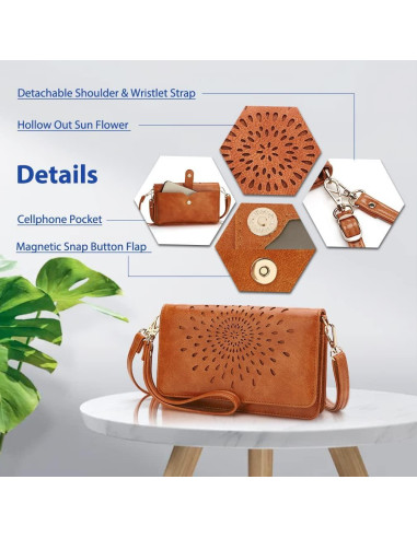 Bolso Cruzado APHISON Mujer RFID Multifuncional 19x12cm