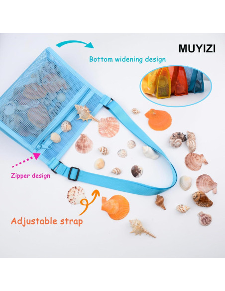 Bolsa de Malla para Conchas de Playa MUYIZI 3 Colores Bolsa de Malla para Conchas de Playa MUYIZI 3 Colores