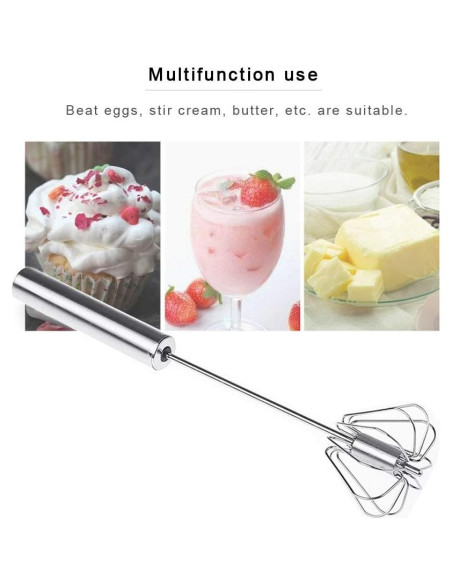 Batidor de Huevos Semiautomático KNEWMART 30 cm Acero Inoxidable Batidor de Huevos Semiautomático KNEWMART 30 cm Acero Inoxidable