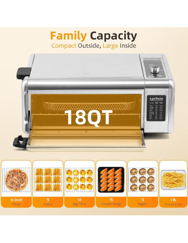 Horno de Mostrador Digital LynTorin 10 en 1 12" Pizza