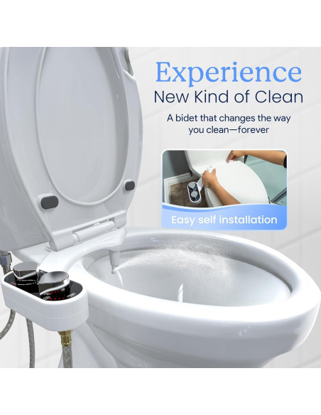 Accesorio de Bidet Upper Echelon con Boquilla Doble y Ajuste de Agua Accesorio de Bidet Upper Echelon con Boquilla Doble y Ajuste de Agua